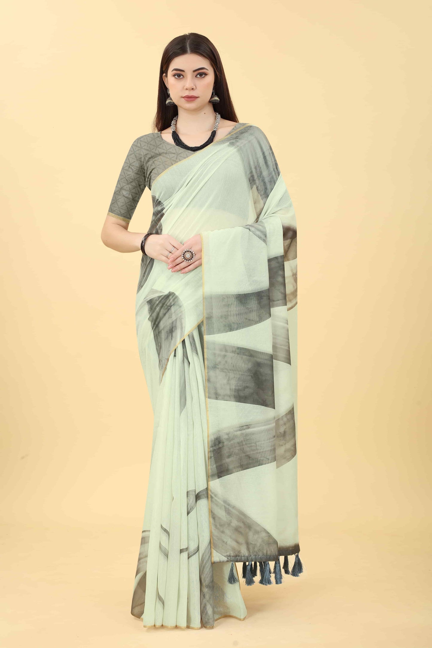 Ready To Wear Chanderi Digital Print  Saree