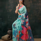 Ready To Wear Floral Chanderi Polyester Silk  Saree