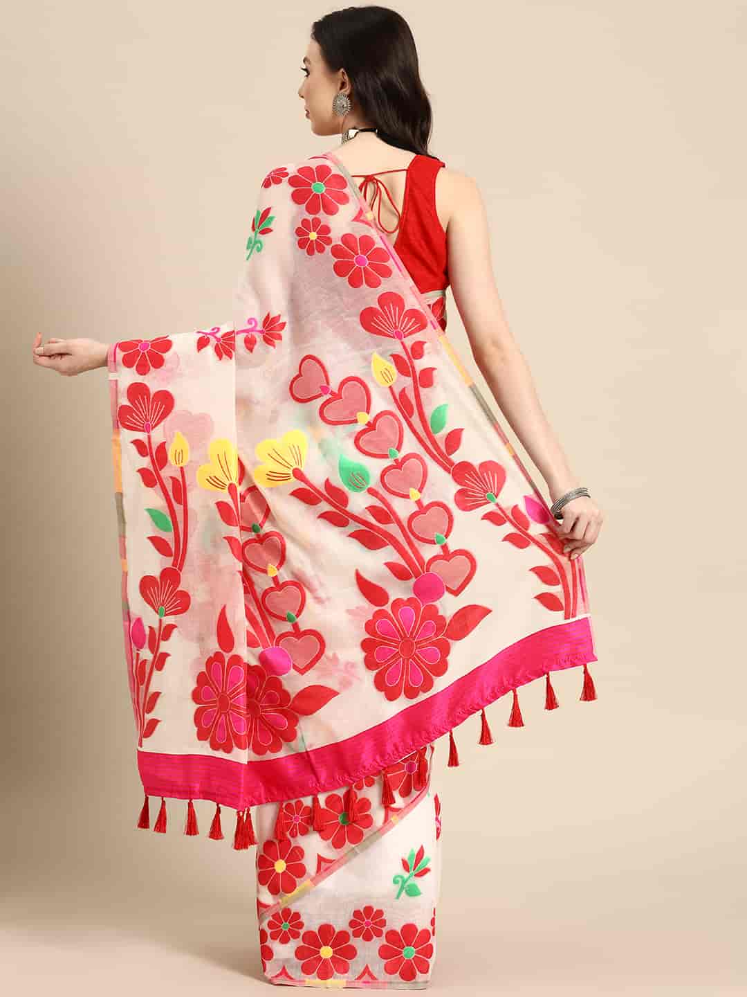 Ready To Wear Women's Dhakai Jamdani  Saree