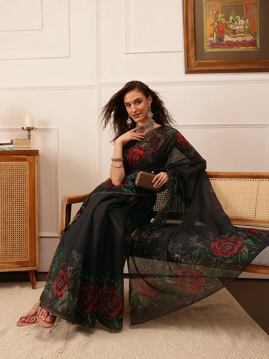 Ready To Wear Women's Kalamkari Digital Print  Saree