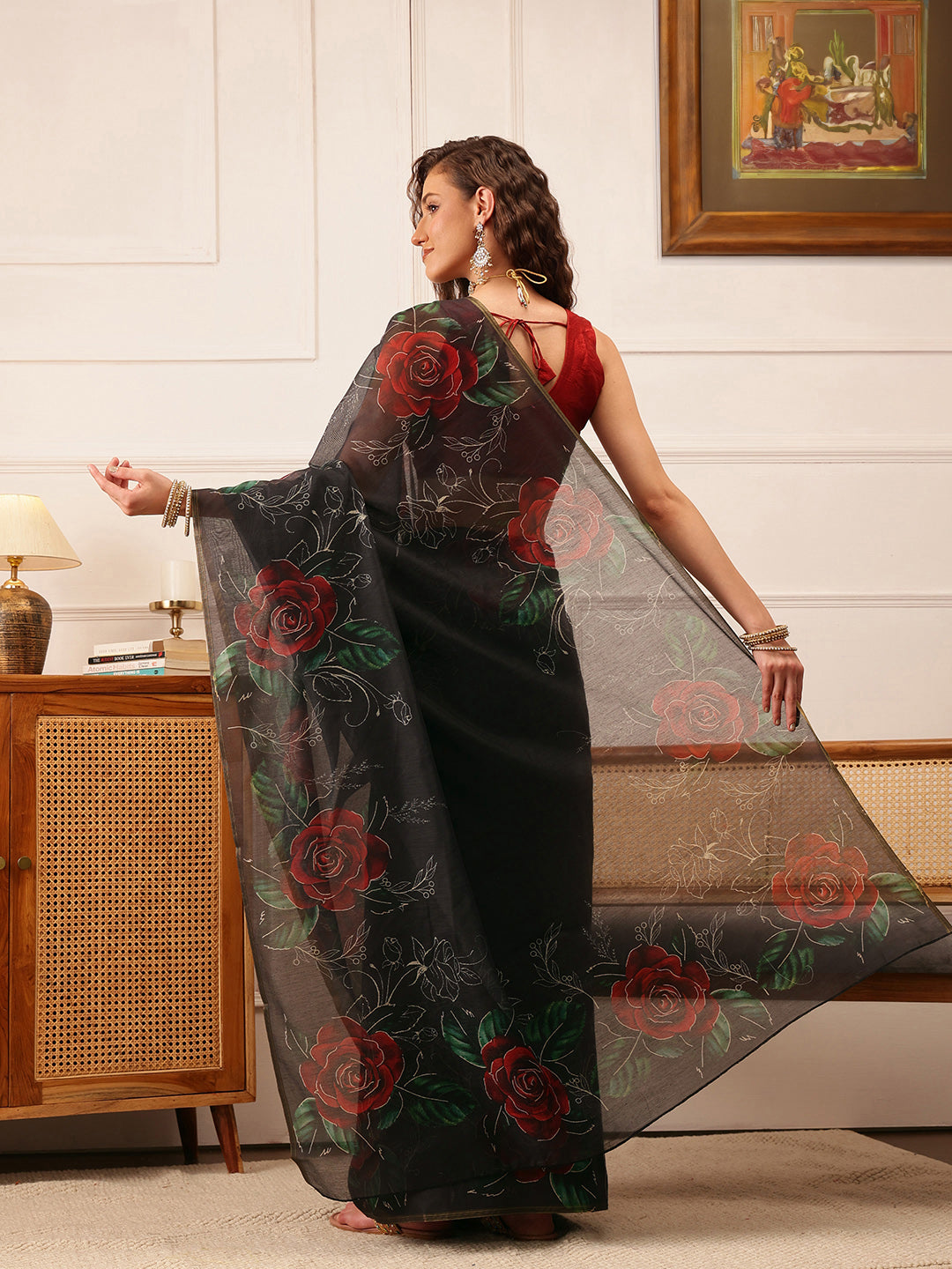 Ready To Wear Women's Kalamkari Digital Print  Saree