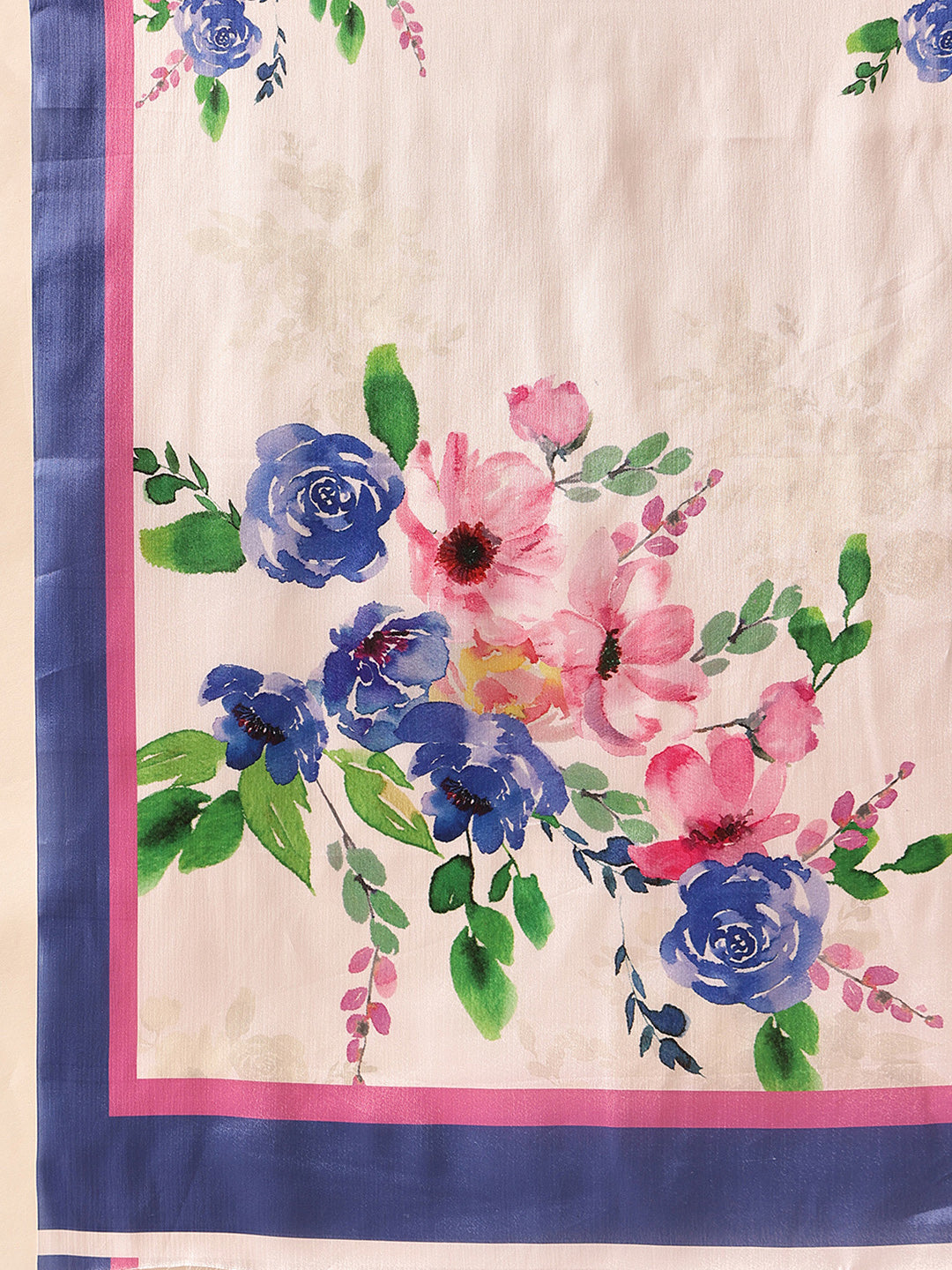 Ready To Wear Bollywood Inspired Floral Digital Print Satin Saree