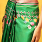 Ready To Wear Printed Art Silk Saree With Gold Zari Woven Border