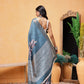 Ready To Wear Floral Printed Silk  Saree