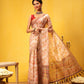 Ready To Wear Women's Block Print Cotton Saree With Blouse Piece
