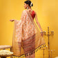 Ready To Wear Women's Block Print Cotton Saree With Blouse Piece