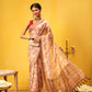Ready To Wear Women's Block Print Cotton Saree With Blouse Piece