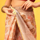 Ready To Wear Women's Block Print Cotton Saree With Blouse Piece