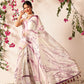 Ready To Wear Women's Chanderi Tie And Dye Digital Printed Saree
