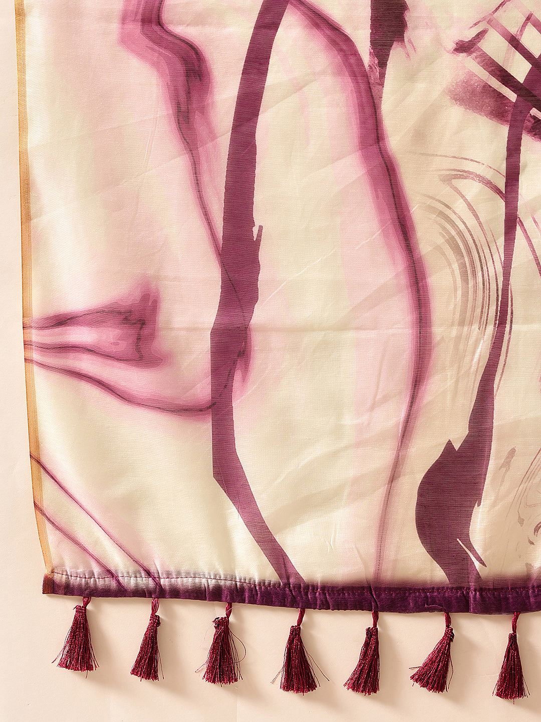 Ready To Wear Women's Chanderi Tie And Dye Digital Printed Saree