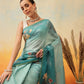 Ready To Wear Floral Printed Chanderi  Saree