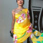 Ready To Wear Organza Silk Floral Saree – Sunshine Bloom