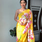 Ready To Wear Organza Silk Floral Saree – Sunshine Bloom
