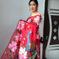 Ready to-Wear Red Peacock Design Organza Saree