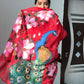 Ready to-Wear Red Peacock Design Organza Saree