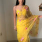 Ready To Wear Organza Silk Saree – Yellow Blossom