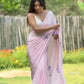 Ready To Wear Floral Lace Georgette Saree – Pink Petal Charm