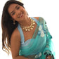 Ready to Wear - Sky Blue Floral Pure Soft Organza Silk Saree