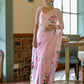 Ready To Wear Floral Georgette Saree – Pink Blossom