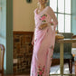 Ready To Wear Floral Georgette Saree – Pink Blossom