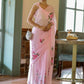 Ready To Wear Floral Georgette Saree – Pink Blossom