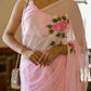 Ready To Wear Floral Georgette Saree – Pink Blossom
