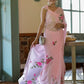 Ready To Wear Floral Georgette Saree – Pink Blossom