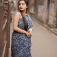 Ready To Wear Linen Silk Digital Print Saree – Blue Serenity