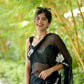 Ready to Wear - Black Floral Pure Soft Georgette Silk Saree