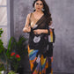 Ready to Wear - Black Floral Pure Soft Georgette Silk Saree