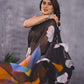 Ready to Wear - Black Floral Pure Soft Georgette Silk Saree