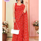 Ready to Wear - Orange Bandhani Pure Soft Georgette Silk Saree