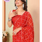 Ready to Wear - Orange Bandhani Pure Soft Georgette Silk Saree