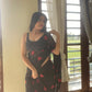 Ready to Wear - Pure Soft Georgette Silk Saree with Embroidered Red Heart Design