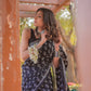 Ready to Wear - Pure Soft Linen Black Silk Saree