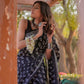 Ready to Wear - Pure Soft Linen Black Silk Saree
