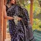 Ready to Wear - Pure Soft Linen Black Silk Saree